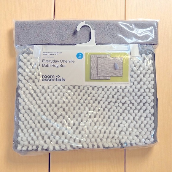 Room Essentials Everyday Chenille Bath Rug Set 2pc 17”x24” Non-Skid - Picture 8 of 8